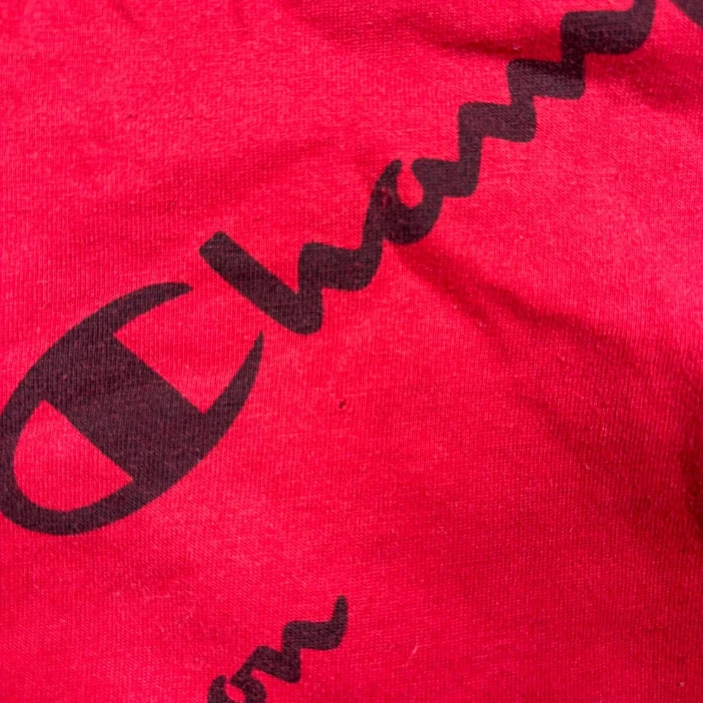 Champion Kids Red All Over Logo Hoodie Sweatshirt Size M‎
